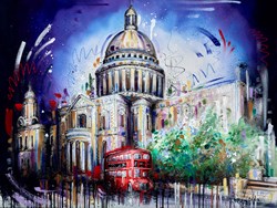 The London Life by Samantha Ellis - Original Painting on Box Canvas sized 36x48 inches. Available from Whitewall Galleries